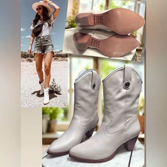 FRYE June Leather Western Cowgirl Boot Size 5.5 - Picture 1 of 14